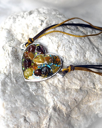 AMBER HEART -bransoleta z bursztynami, silvella
