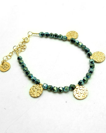 Bransoletka z zielonymi hematytami i pozłacanym srebrem, Wierzbanowska