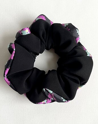 Czarna jedwabna gumka do włosów Black Silk Glamour, Volie Line