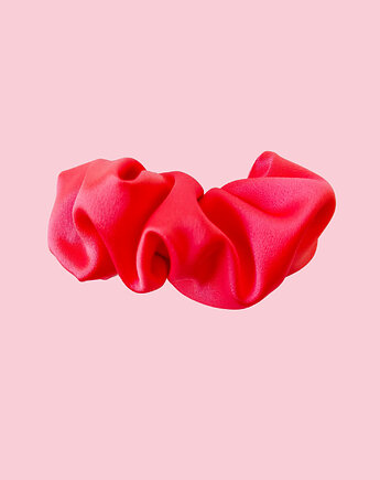 Scrunchie spinka klamra jedwabna soczysty koral, Capillum