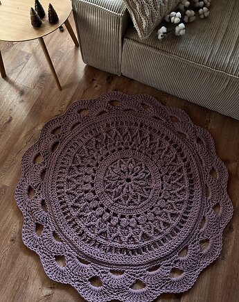 Okrągły dywan bawełniany Rustic Style 120 cm, Knitting Factory