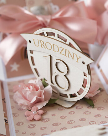 18 urodziny, exploding box, kartka 3d osiemnastka, Papiernik