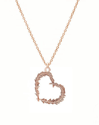 naszyjnik FEATHER HEART - srebro, złoto, róż, ISSI Jewelry