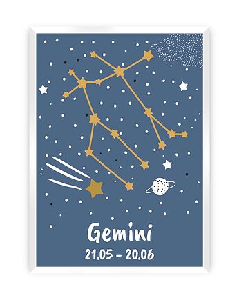 Obrazek Zodiac Gemini 30x40, Yellow Tipi