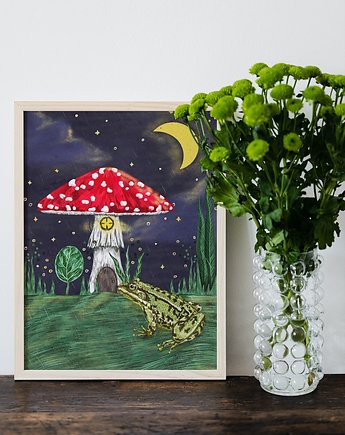 Plakat/ilustracja oniryczna "Las w nocy", imaginatywna.art