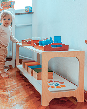 Regał Montessori dla dzieci - HINGI Ori Baby 2 półkowy, HINGI