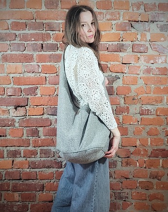 Boogi Bag beżowa  torba hobo w stylu boho, hairoo