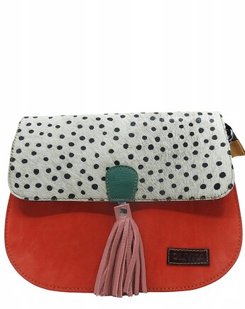 Torebka damska klasyczna na ramię skórzana zamszowa klapka wzór eko OLIVKA, Olivka Warsaw