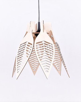 Lampa sufitowa z drewnem wisząca drewno Abażur, smxdsgn