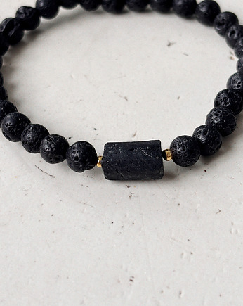 Bransoletka męska Lawa i Turmalin, Chmolowska Jewellery