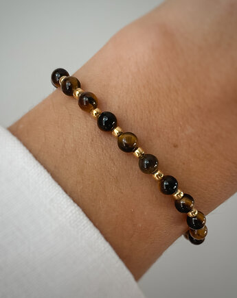 Bransoletka na gumce tygrysie oko z hematytem, Bring Biżuteria