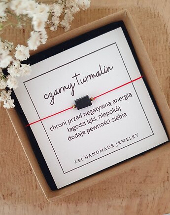 Bransoletka TALIZMAN z czarnym turmalinem, LEI handmade 