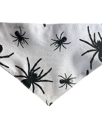 Żółta bandana, chustka, apaszka dla psa Pająki, Psia szafa