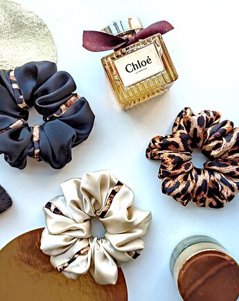 Panterkowe love - zestaw jedwabnych scrunchie, BARLA