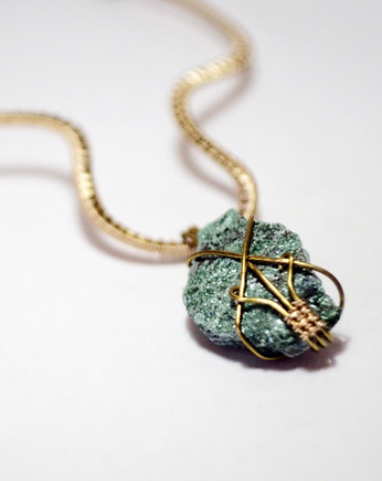KOLIA, mosiądz, fuchsyt i malachit, ME PASSION  Jewelry