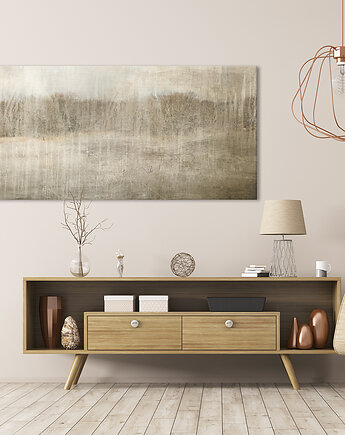 Nowoczesny obraz abstrakcyjny Cisza w pejzażu 147x60cm, NOWdeco