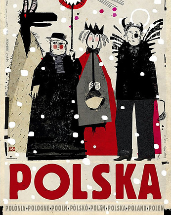 Plakat Polska Kolędnicy (R. Kaja) 98x68 cm, Galeria LueLue