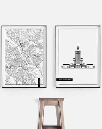 Zestaw 2 plakatów - Plakat Polska - Warszawa, Peszkowski Graphic
