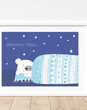 Plakat do pokoju dziecka, śpiący miś, Dekorando