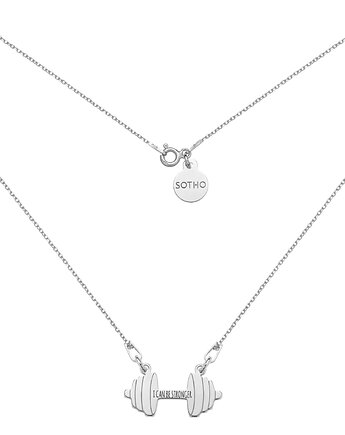 Srebrny naszyjnik sztanga I CAN BE STRONGER, SOTHO