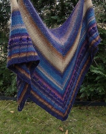 Ciemny las / chusta z jedwabiem, agat handmade