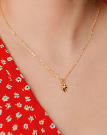 Pieróg naszyjnik mały srebro pozłacane, Hetman Jewelry