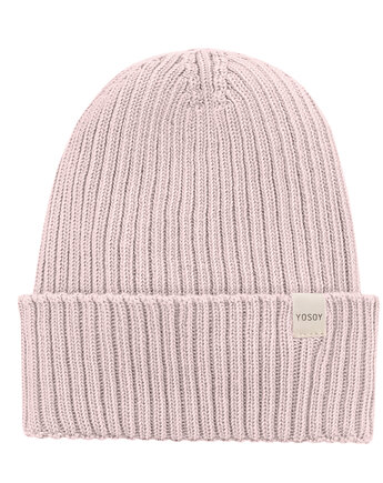 Czapka z wełny merino Pudrowy Róż / M, YOSOY