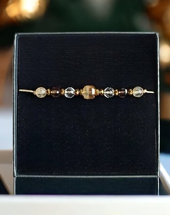 DOBROBYT - amulet - cytryn, kwarc dymny, kryształ górski - PREMIUM, kaktusia