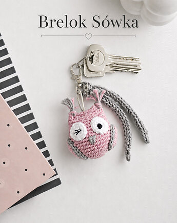 Brelok/zawieszka - różowa sówka, Lollipop