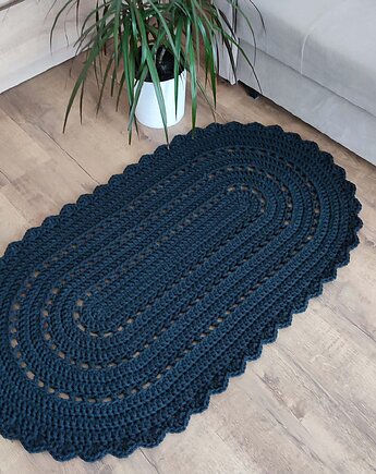 Dywan owalny ze sznurka szydełkowy 70cmx130cm, MISZ MASZ Dorota Tyszko
