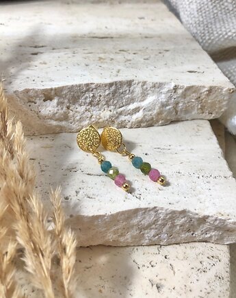 Kolczyki agat trio, hematiti