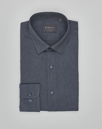 Koszula flero 00621 długi rękaw granatowy slim fit