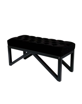 Ławka Pufa Pikowana Czary Guzik Tapicerowany Stal LPM-20, EMRA WOOD DESIGN