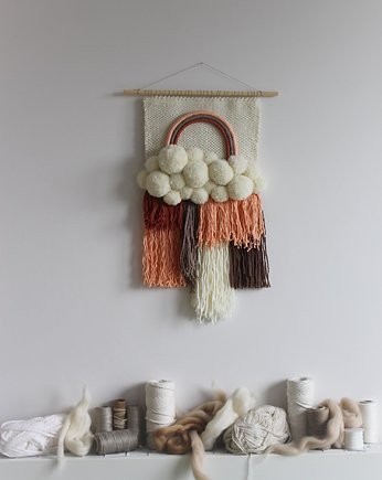 Makatka, dekoracja ścienna, tęcza i chmura, Studio Noc
