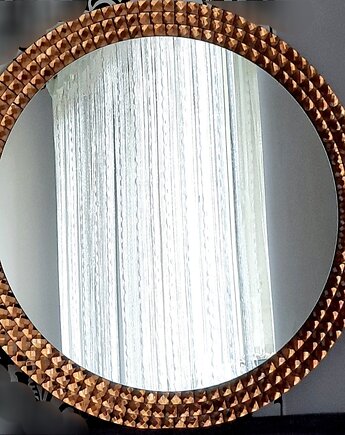 Lustro okrągłe miedźiane dekoracyjne 50cm,60cm,70cm,80cm 90cm, Lustro z pasją