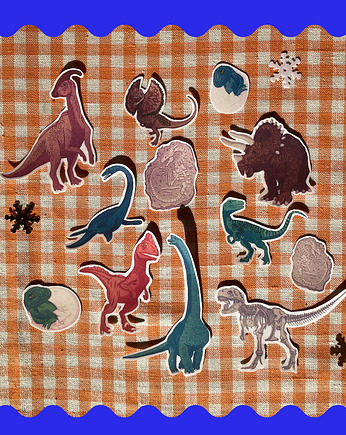 Dinozaury // naklejki papierowe, Mona Loves Art