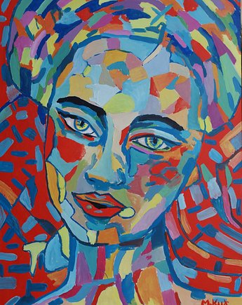 Obraz ręcznie malowany do salonu kubizm picasso style, alice oil on canvas