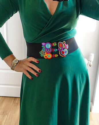 Na zamówienie-  elastyczny pasek z klamrą sutasz, Mró Soutache