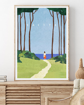 Bałtyk - na plażę - plakat 50x70 cm, minimalmill