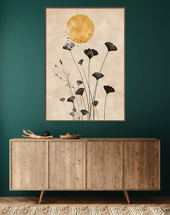 Miłorząb - Plakat, druk - Chiński Orient, Harmonia Zen, Roślinny #54, Black Sapphire Art