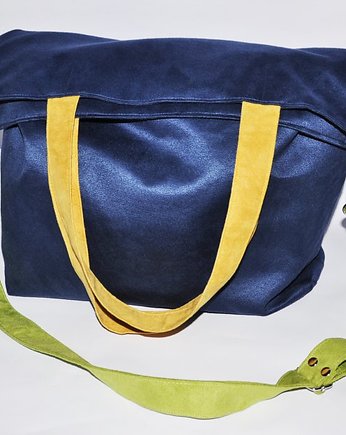 Torba na ramię XL - kobalt, limonka, żółty, PRACOWNIA 166