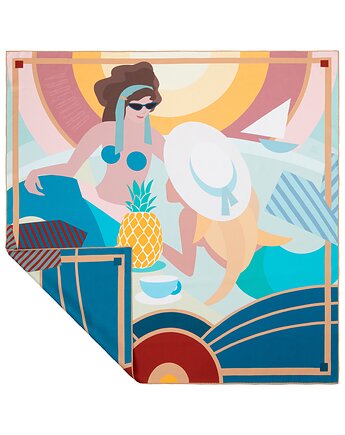 Chusta jedwabna Syrenka w odwiedzinach u siostry w Kopenhadze 90x90, VARSOVIAN