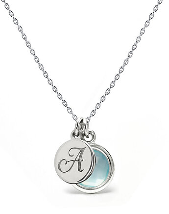 Aura - Srebrny naszyjnik personalizowany z chalcedonem, Kuźnia Srebra