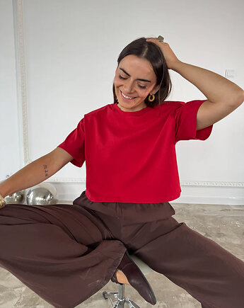 T-Shirt Move crop red, Patchouli