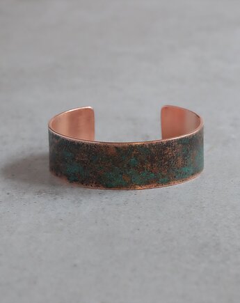 Bransoletka miedziana z zieloną patyną, Strzała Studio