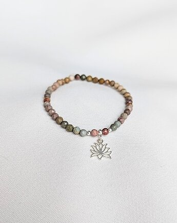 Ziemista bransoletka ze srebrną zawieszką  - Agat alashan, Moui