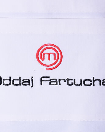 Fartuch Kuchenny  bawełniany biały haftowany Oddaj fartucha EXTRA PREZENT, Wyszywane