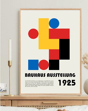 PLAKAT  retro Bauhaus kolorowa abstrakcja, black dot studio