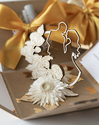 Pamiątka ślubu, exploding box, kartka 3d na wesele, Papiernik