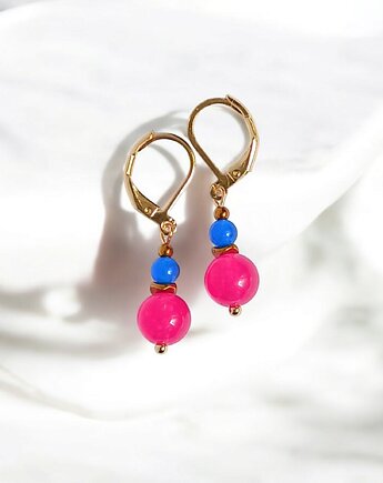SUMMER COLLECTION : drobne kolczyki : kolorowy jadeit I, kaktusia